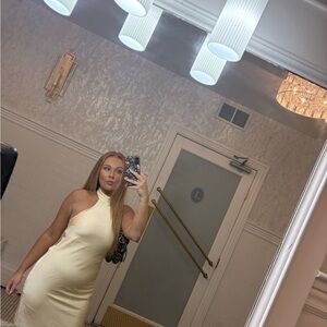 Elegant Cream Midi Dress